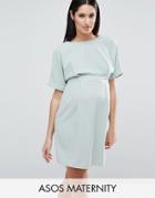 Asos Maternity Smart Mini Dress With V Back - Green