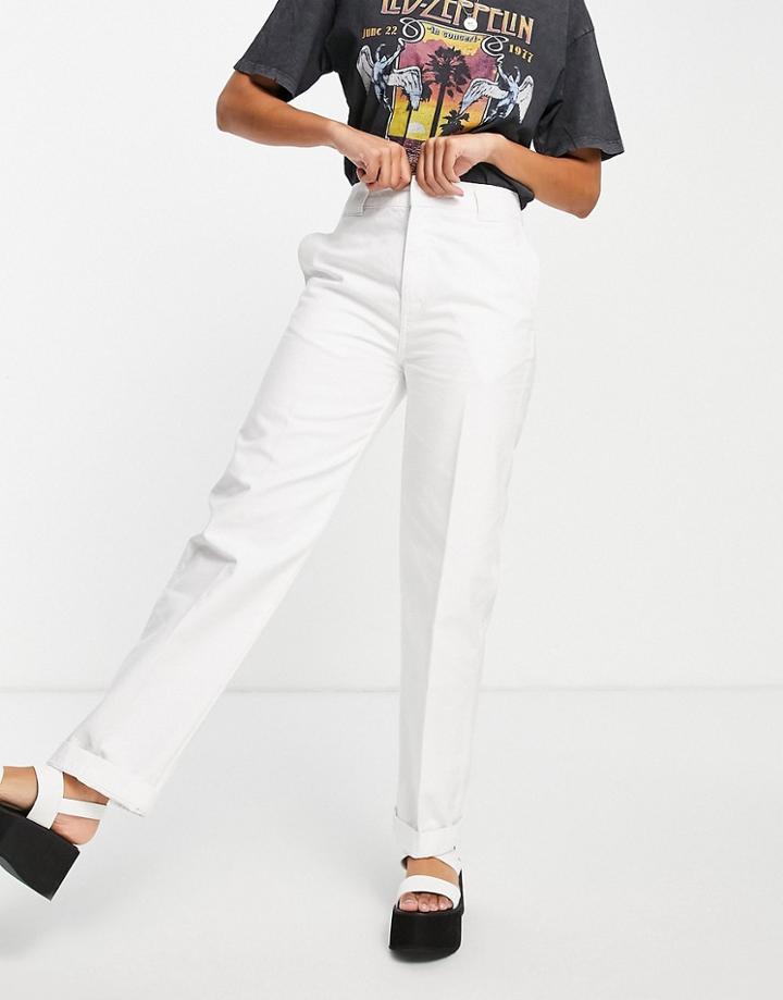 Asos Design Utility Straight Leg Pant In White
