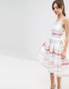 Asos Stripe Vintage Midi Prom Dress - Multi