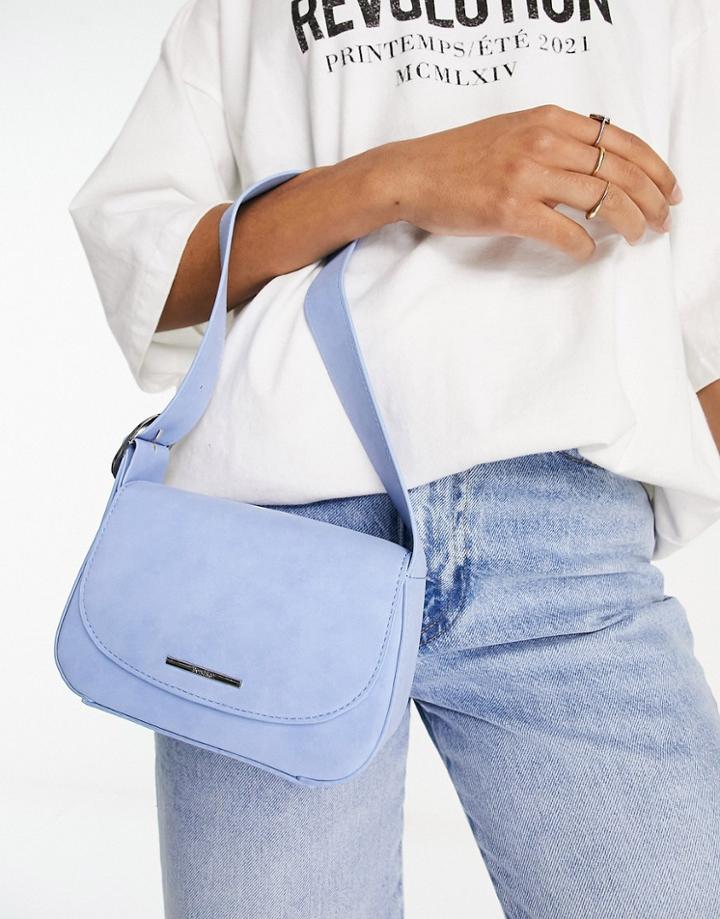 Bershka 90s Shoulder Bag In Soft Blue
