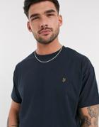 Farah Rowan Oversized Drop Shoulder T-shirt In Navy