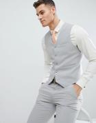 Asos Design Super Skinny Suit Vest In Ice Gray - Gray