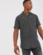 Jack & Jones Premium Revere Collar Shirt In Ditsy Print - Black