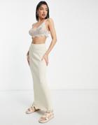 Sndys Knitted Maxi Skirt In Sand - Part Of A Set-neutral