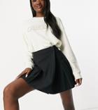 Asos Design Tall Pleated Mini Skirt In Black
