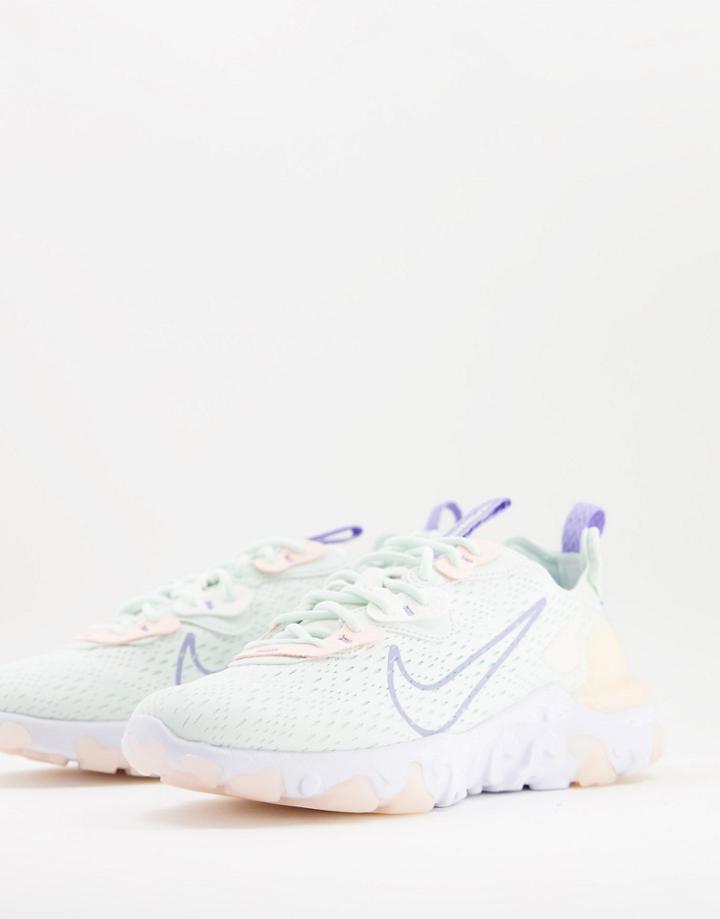 Nike React Vision Sneakers In Barely Green And Pink