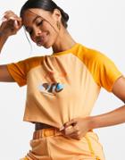 Asos 4505 Cropped T-shirt With Raglan Sleeve-orange