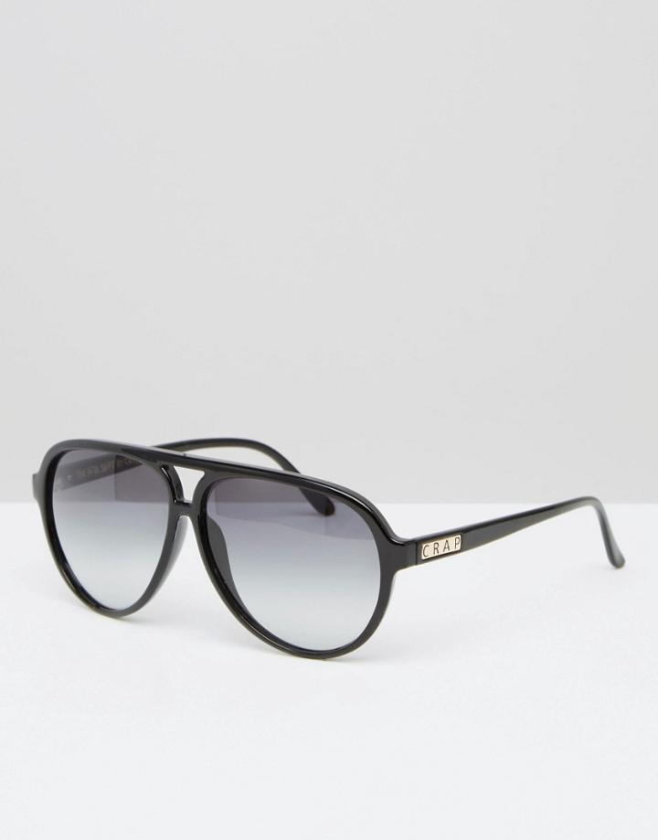 Crap Eyewear Aviator In Black - Flat Black