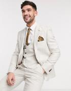 Harry Brown Slim Fit Wedding Tweed Suit Jacket-neutral