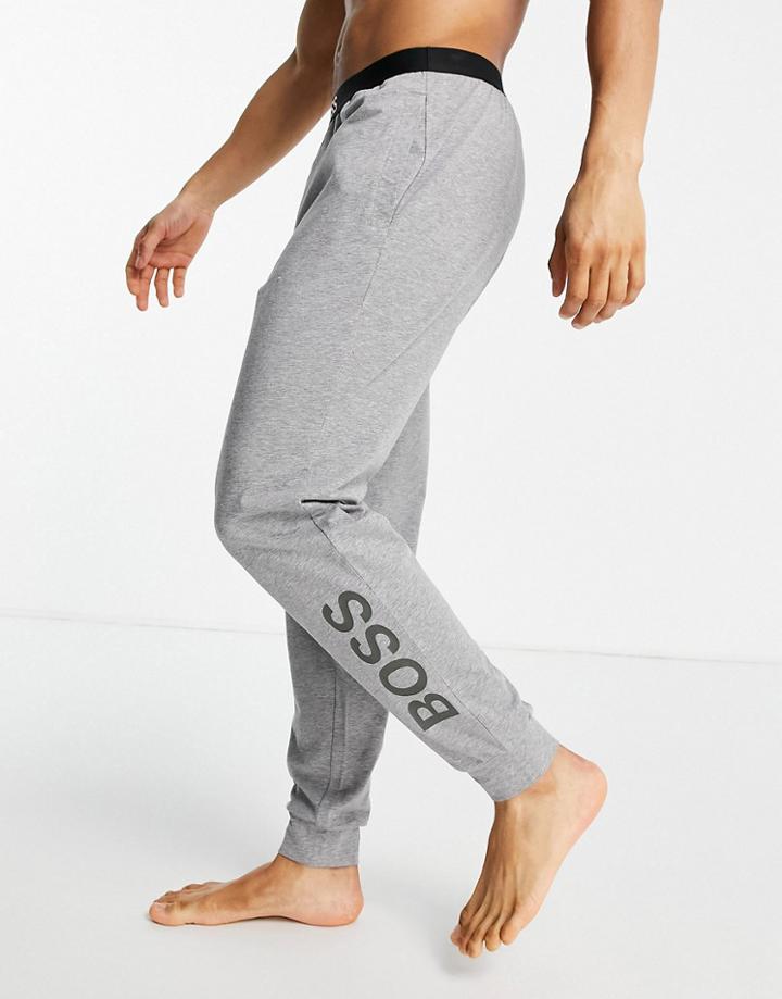 Boss Bodywear Identity Side Logo Sweatpants In Gray-grey