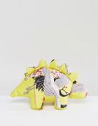 Asos Hero Dexter The Dino Chinoiserie Bag With Removable Chain - Yellow