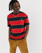 Globe Frenzy Striped T-shirt In Red And Navy