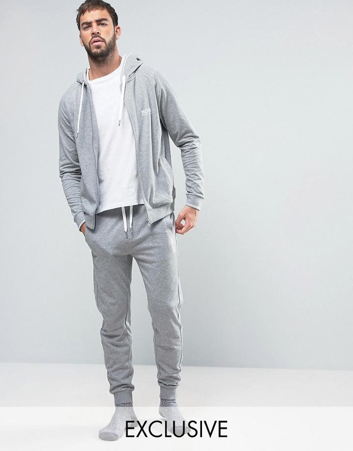 Boss By Hugo Boss Cuffed Joggers In Regular Fit Gray - Gray