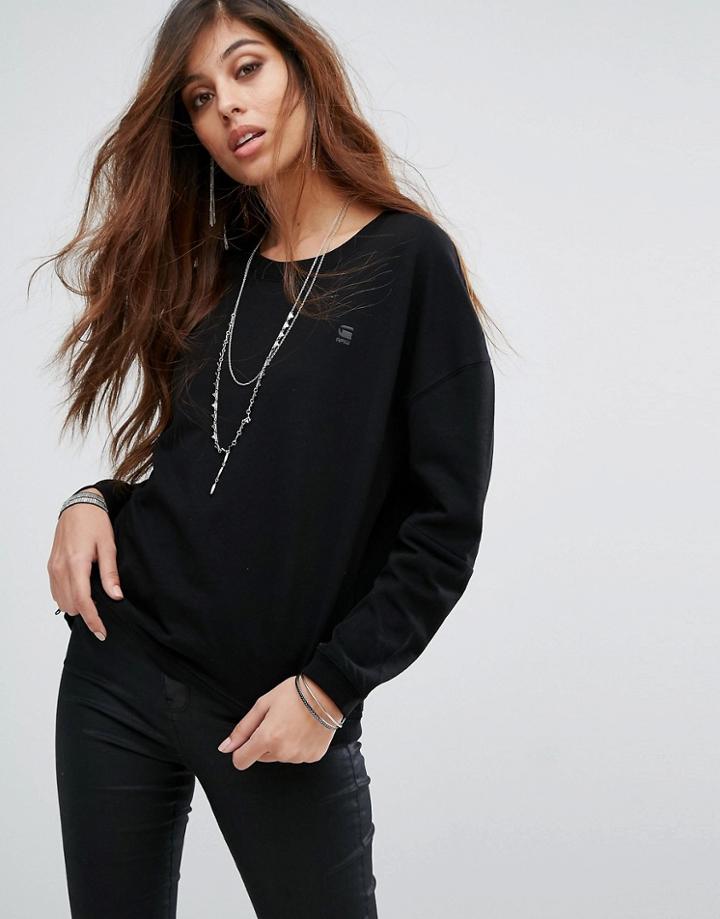 G-star Aese Zip Logo Sweater - Black