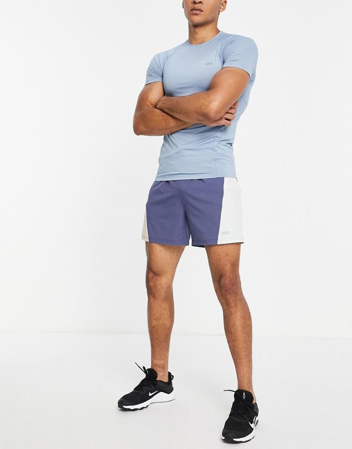 Asos 4505 Training Shorts With Contrast Panels-blues