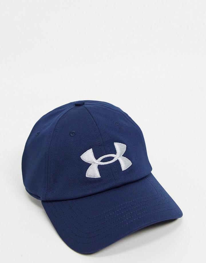 Under Armour Blitzing Adjustable Back Cap In Navy