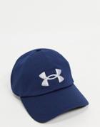 Under Armour Blitzing Adjustable Back Cap In Navy
