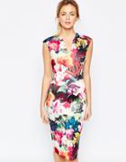 Ted Baker Floral Swirl Print Dress - Fuchsia