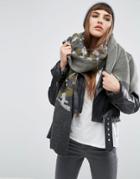 Asos Knitted Mohair Mix Camo Scarf - Multi