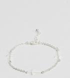 Reclaimed Vintage Cross & Chain Bracelet In Silver Exclusive To Asos - Silver