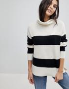 Esprit Stripe Roll Neck Sweater - Multi