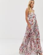 Religion Olsen Maxi Dress In Floral-white