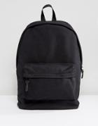 Asos Backpack In Textured Fabric In Black - Black