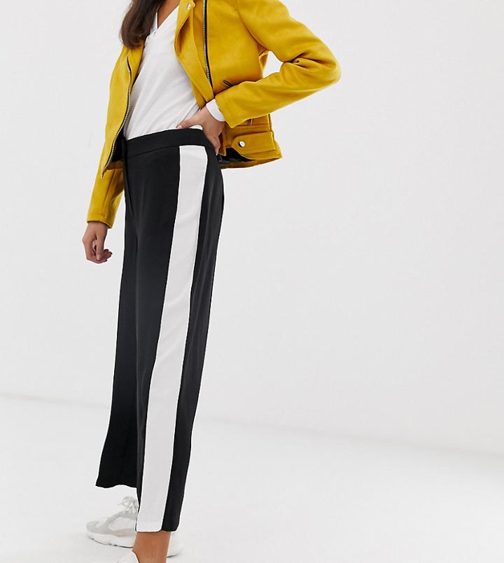 New Look Side Stripe Crop Pants-black