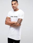Asos Longline Muscle T-shirt With Stag Squad Print - White