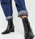 Yours Wide Fit Heeled Boots With Zip Detail In Black