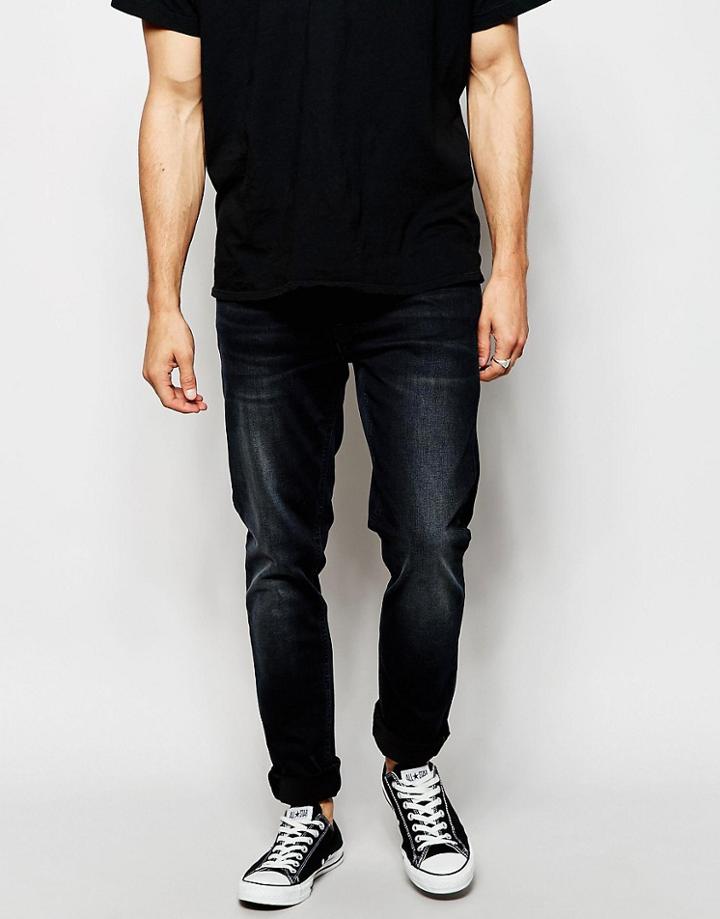Nudie Jeans Lean Dean Slim Tapered Fit 16 Dips Dry Dark - 16 Dips Dry