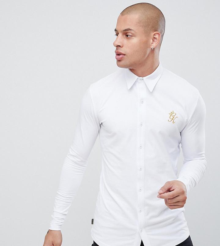 Gym King Muscle Long Sleeve Shirt In White Exclusive To Asos - White
