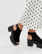 Stradivarius Slingback Chunky Sole Sandals In Black - Black