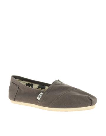 Toms Classic Gray Canvas Flat Shoes
