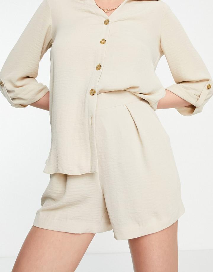 Style Cheat High Waist Shorts In Taupe - Part Of A Set-neutral