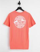 Vans Authentic Otw Back Print T-shirt In Coral-orange