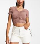Only Tall Vega Denim Mom Shorts In Ecru-white