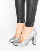 New Look Sharona Glitter Block Heel - Silver