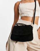 Urbancode Suede Flap Over Grab Bag In Black