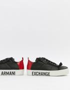 Armani Exchange Platform Sneakers With Contrast Heel - Black