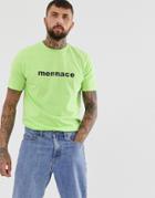 Mennace T-shirt With Logo In Lime - Green