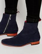 Jeffery West Suede Zip Boots - Blue