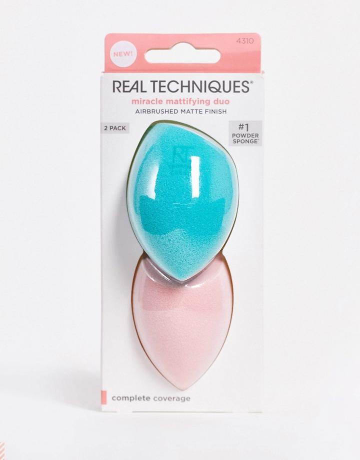Real Techniques Miracle Mattifying Makeup Sponge Duo-no Color