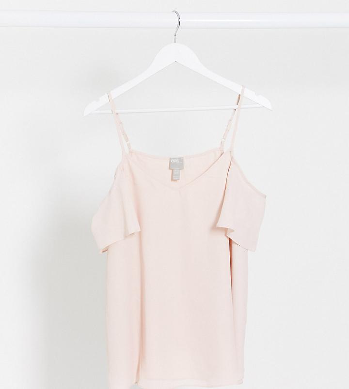 Asos Design Maternity Cold Shoulder Cami In Blush-pink