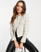 Mango Tweed Jacket In White