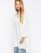 Asos Oversized Longline Blouse - Cream