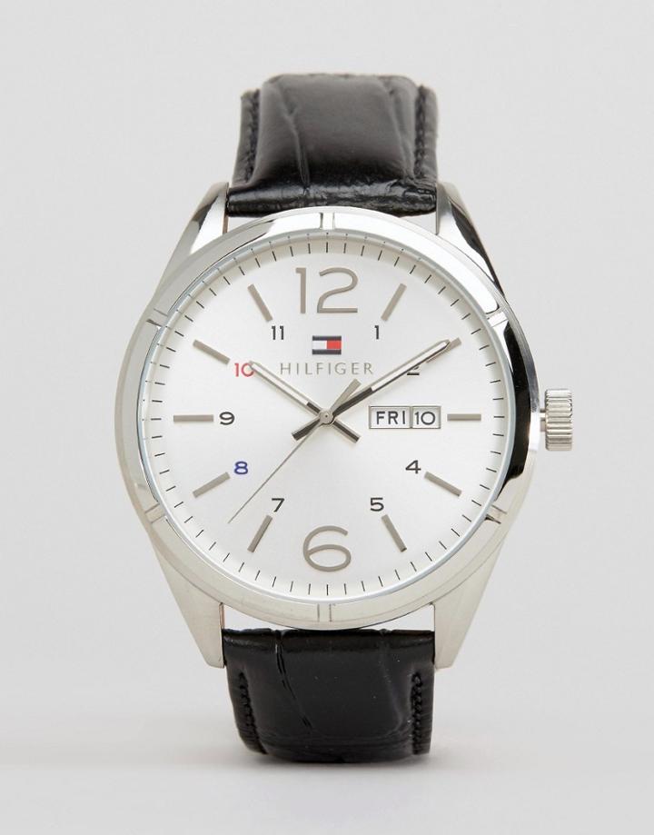 Tommy Hilfiger 1791060 Charlie Leather Watch In Black - Black