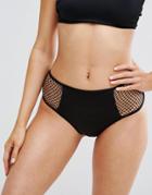 Prettylittlething Mesh Side Bikini Bottoms - Black