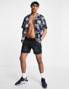 Only & Sons Short Sleeve Palm Tree Print Shirt In Navy
