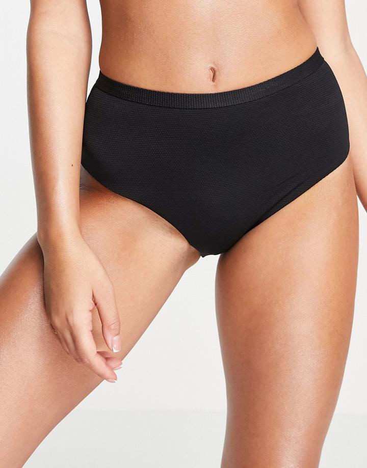 Vero Moda High Waisted Bikini Bottoms In Black - Part Of A Set